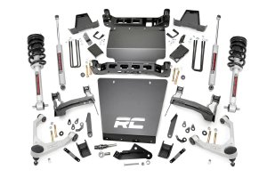 Chevrolet Silverado 1500 Suspension Lift Kit - Rough Country - 7 Inch Stamped Steel LCA, Forged UCA, Bracket, N3 Struts - '16-'18